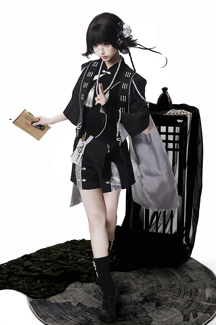Black [The Strange End of the Immortal Sect] Sleeveless Chinese Style Ouji Lolita Set