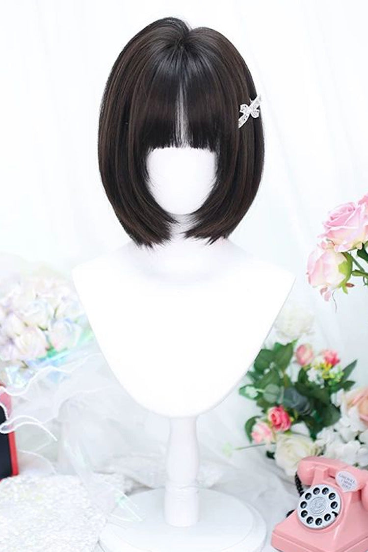 Sweet Lolita Stylish Girl Straight Short Bob Wig 2 Colors