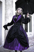 Black/Purple [Moonlit Return] Printed Boned Gothic Elegant Lolita Skirt