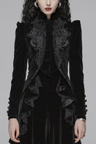 Gothic Long Puff Sleeves Hollow Womens Swallowtail Short Coat Jacket 2 Colors