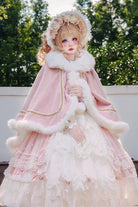 [Snowflake Ballad] Sweet Princess Fur-Collar Lolita Coat Cloak 7 Colors