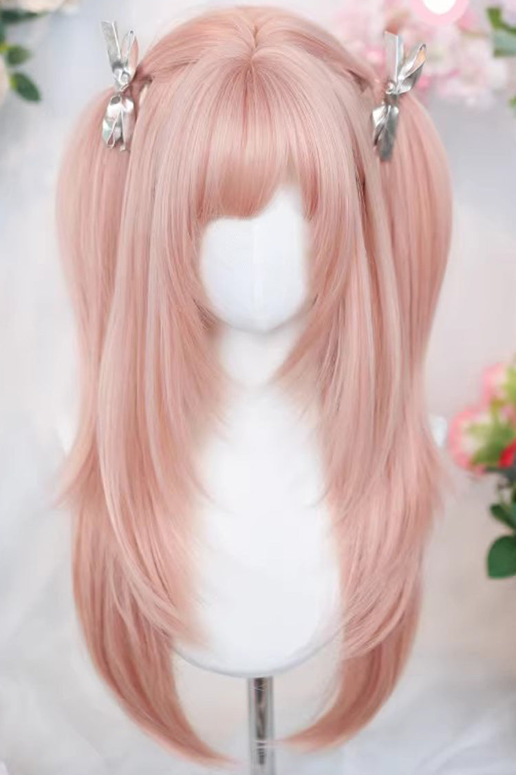 Cherry Pink Long Straight Hair Sweet Ins Lolita Wig
