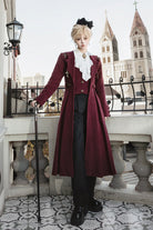 Red [The Legend of Dracula] Bat Collar Long Sleeves Prince Handsome Ouji Lolita Coat