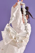 White Pearl Chain Bowknot Sweet Lolita Shoulder Bag 2 Colors