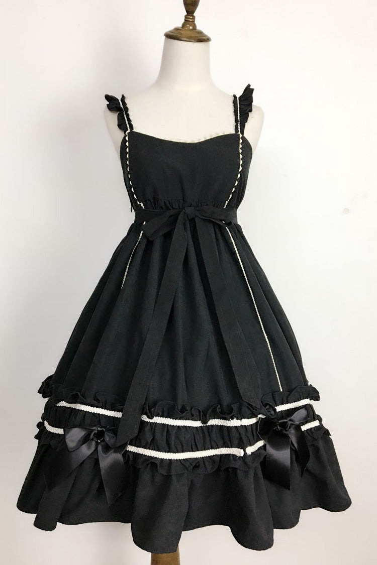 Black Ruffle Bowknot Gothic Vintage Lolita Jsk Dress