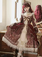 Dress palace lolita girls original Baroque princess dress with lace, floral embroidery, and French vintage elegance
