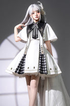 White [Eye of Truth] Magic Academy Diamond Print Stitching Gothic Lolita Jsk Dress