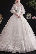 White V Collar Lace Embroidered Short Sleeves High Waisted Long Hanayome Sweet Lolita Dress