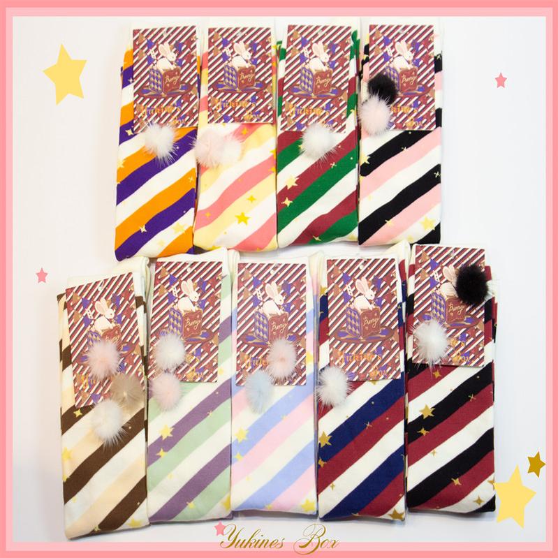 Macaron Lolita Cute Stripe Socks