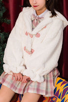 White Christmas Winter Long Sleeves Cute Rabbit Ears Sweet Lolita Coat