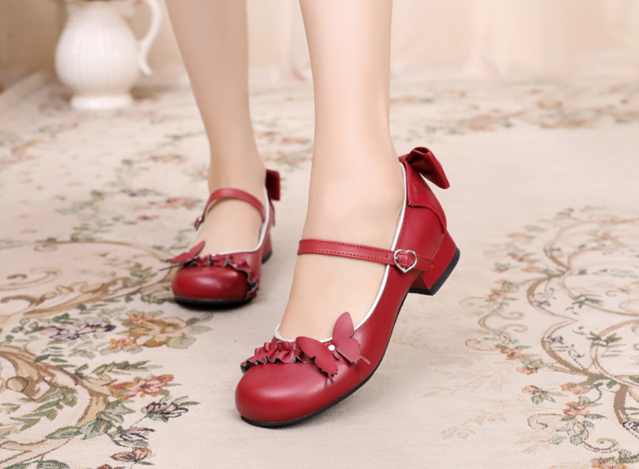 Stand Still and Don't Fly - Daily Sweet Lolita Round Toe Handmade Shoes