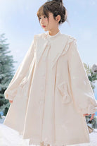 White Pointed Collar Long Sleeves Bowknot Sweet Lolita Coat