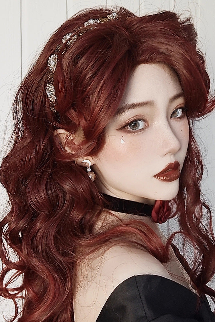 Dark Red [Villain Miss] Sweet Lolita Curly Wig