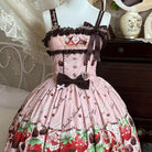 Strawberry Chocolate Lovers - Kawaii Lolita Embroidered Printed Dress