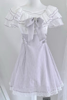 Purple Short Sleeves Ruffle Bowknot Lace Jirai Kei Japanese Dress