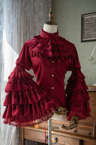 Gothic Long Hime Sleeves Ruffle Lace Lolita Blouse 2 Colors