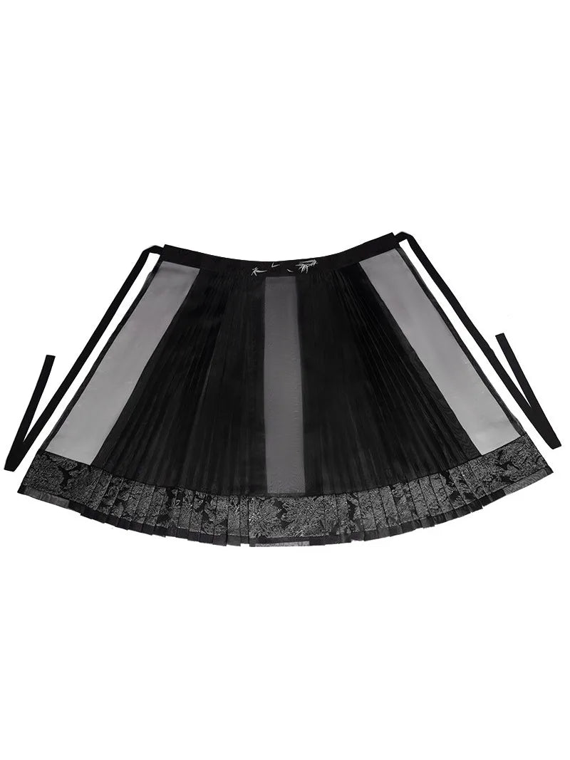 Embroidery Black Long Dress Chinese Modern Hanfu