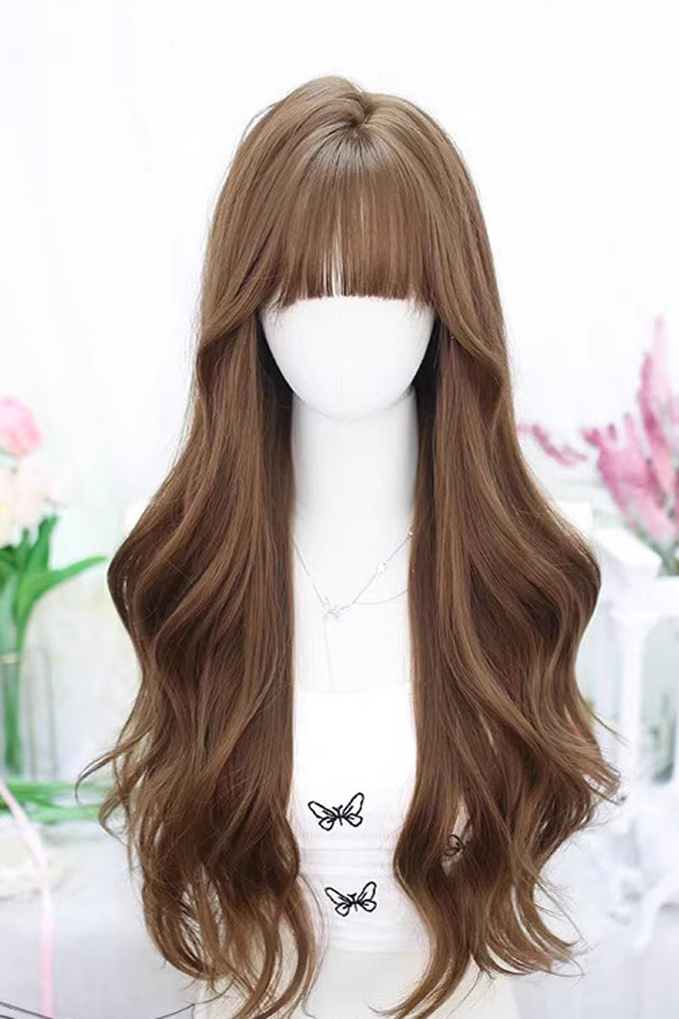 Sweet Lolita Air Bangs Long Curly Wig 4 Colors