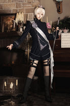 Black [Sword of Oath] Long Sleeves Embroidered Gothic Vintage Knight Prince Ouji Lolita Set