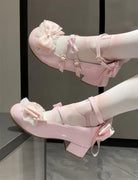 Cloud Satin Dream - Sweet Lolita Shoes, Ribbon Bows & Round Toe
