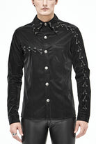 Black Rock Drawstring Mens Punk Blouse