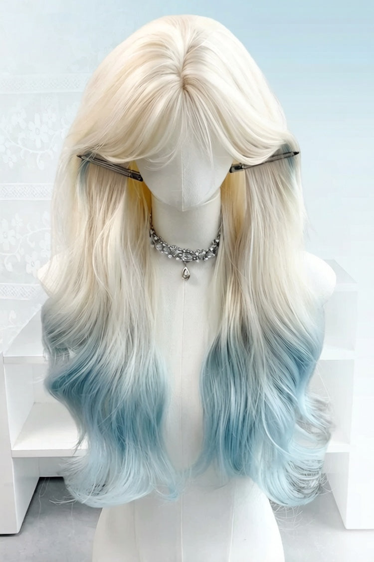 Light Blue/Gold Ombre Long Wavy Sweet Lolita Wig