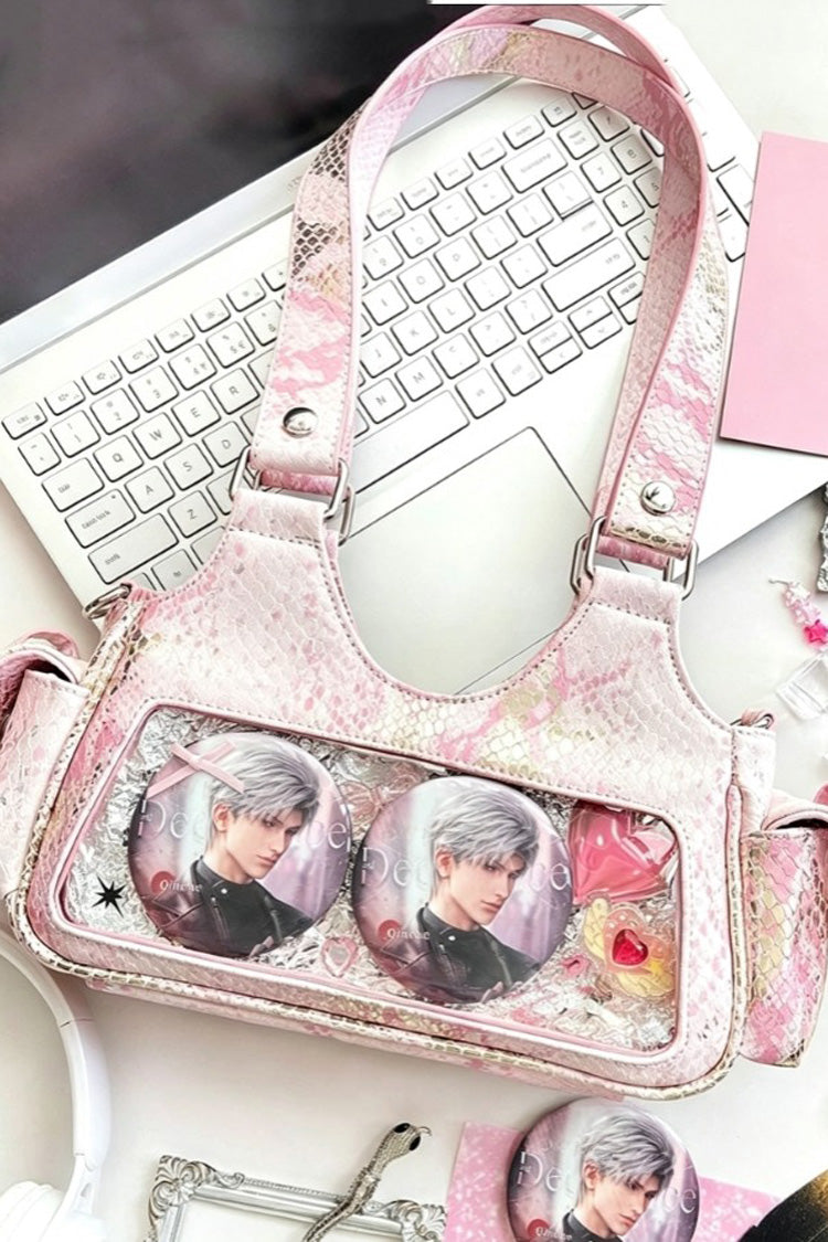 Y2K Bow Snake Print Sweet Lolita Hobo Crossbody & Shoulder Ita Bag 3 Colors