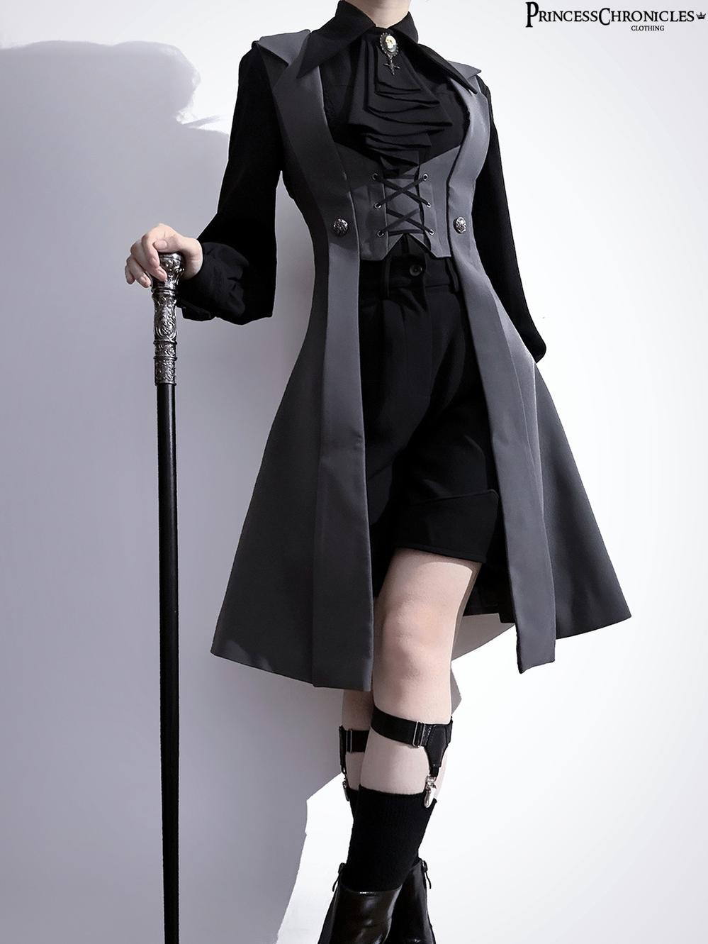 The Night Prelude - Retro Lolita Vest Gothic Lolita Black Waistcoat