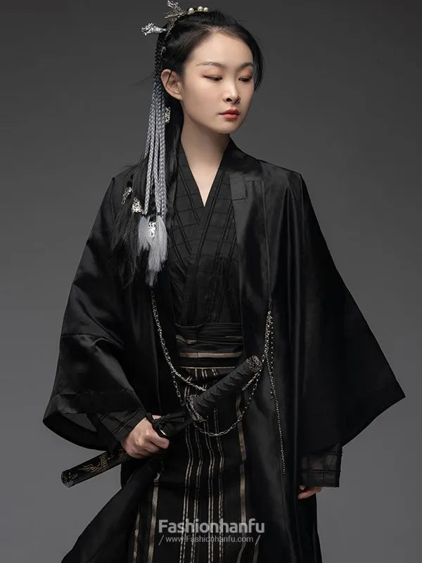 Fashion Hanfu Chinese Song Dynasty Clothing Black Hanfu Dress Female