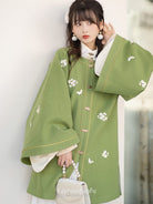 Fashion Hanfu Green Modern Hanfu Dress Autumn Winter