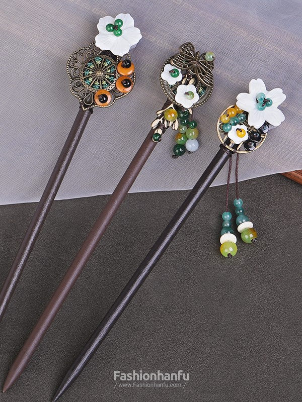 Fashion Hanfu Traditional Chinese Hair Sticks Wooden Hairpin Antique Hair Pin