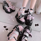 Sweet Bowknot Lace Japanese Lolita Platform Shoes 2 Colors