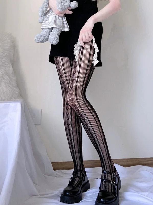 Gothic Lolita Fishnet Tights, Plus Size Friendly
