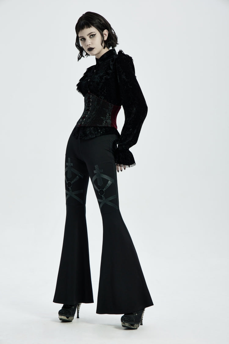 Red Jacquard Lace-Up Slim Women's Corset