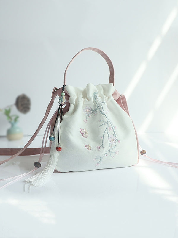 Antique Floral Embroidered Handbag Hanfu Messenger Bag