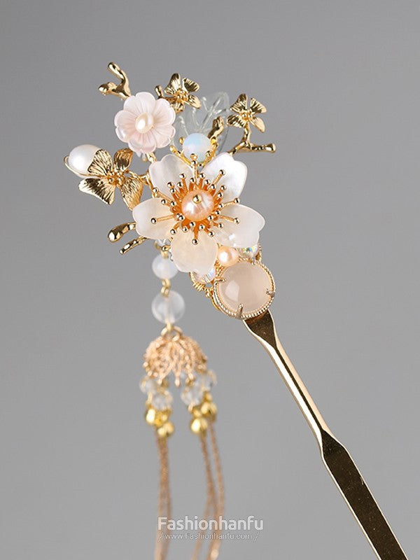 Fashion Hanfu Classical Hair Accessories Handmade Flower Hair Pins For Weddings