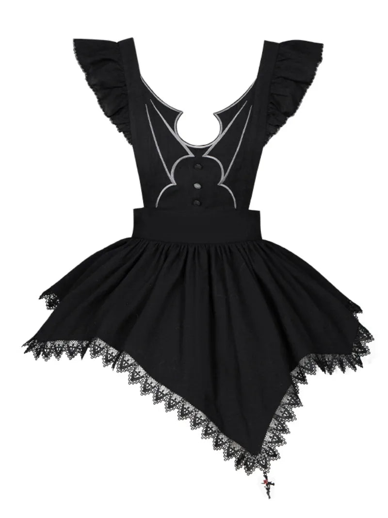 Goth Lolita triple-layer embroidered OP dress in dark autumn style, perfect for elegant daily wear and cosplay