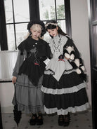 Goth Lolita triple-layer embroidered OP dress in dark autumn style, perfect for elegant daily wear and cosplay