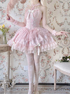 Original Gothic Lolita halter dress featuring ballet-inspired doll style, unique design, and elegant Lolita silhouette.