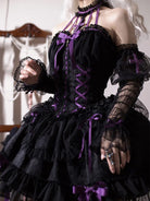 Original Gothic Lolita halter dress featuring ballet-inspired doll style, unique design, and elegant Lolita silhouette.