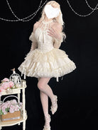 Original Gothic Lolita halter dress featuring ballet-inspired doll style, unique design, and elegant Lolita silhouette.