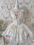 Original Gothic Lolita halter dress featuring ballet-inspired doll style, unique design, and elegant Lolita silhouette.