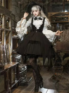 Elegant gothic lolita fashion witch OP dress set with dark magical details for a charming doll-like look