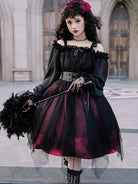 Gothic Lolita style dark original dress with unique killer girl design and elegant mysterious charm