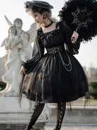 Gothic Lolita style dark original dress with unique killer girl design and elegant mysterious charm