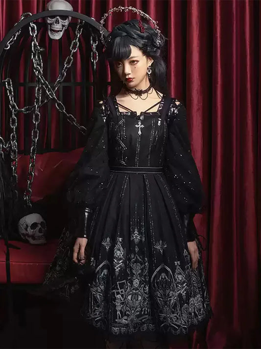 Gothic Lollita Dress | Beautiful Dark Vintage Red Heart Eye JSK