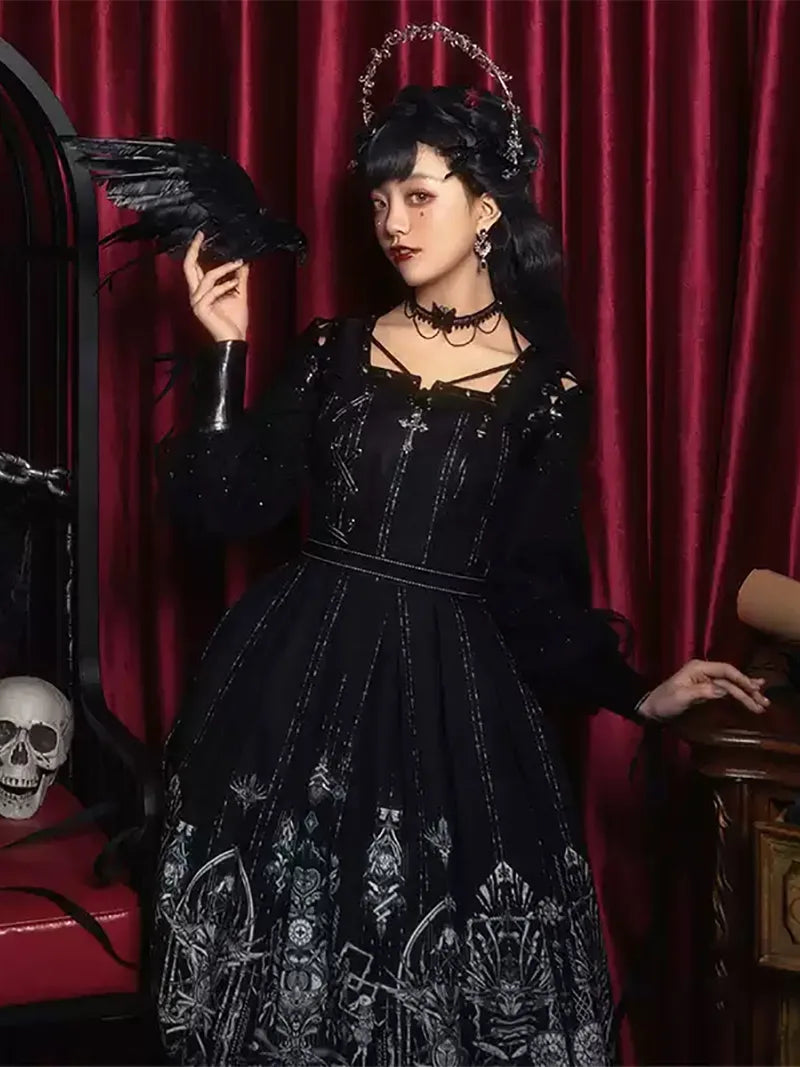 Gothic Lollita Dress | Beautiful Dark Vintage Red Heart Eye JSK