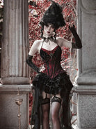 Elegant Gothiclolita velvet corset dress with noble style, perfect for Christmas and winter events