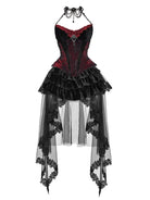 Elegant Gothiclolita velvet corset dress with noble style, perfect for Christmas and winter events