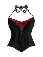 Elegant Gothiclolita velvet corset dress with noble style, perfect for Christmas and winter events